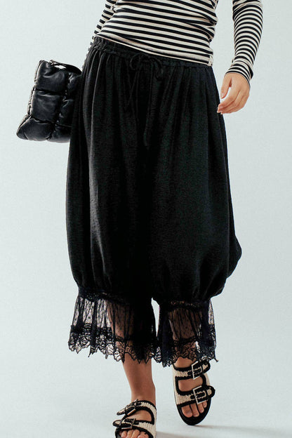 Black Lace Bloomer Pants