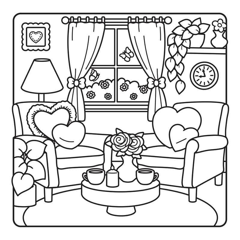 Heartwarming Love Coloring Book
