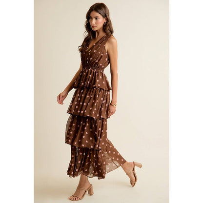 Brown & Pink Dots Dress
