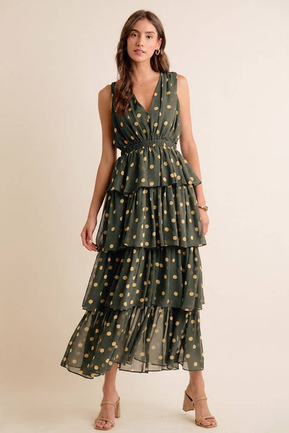 Brown & Pink Dots Dress