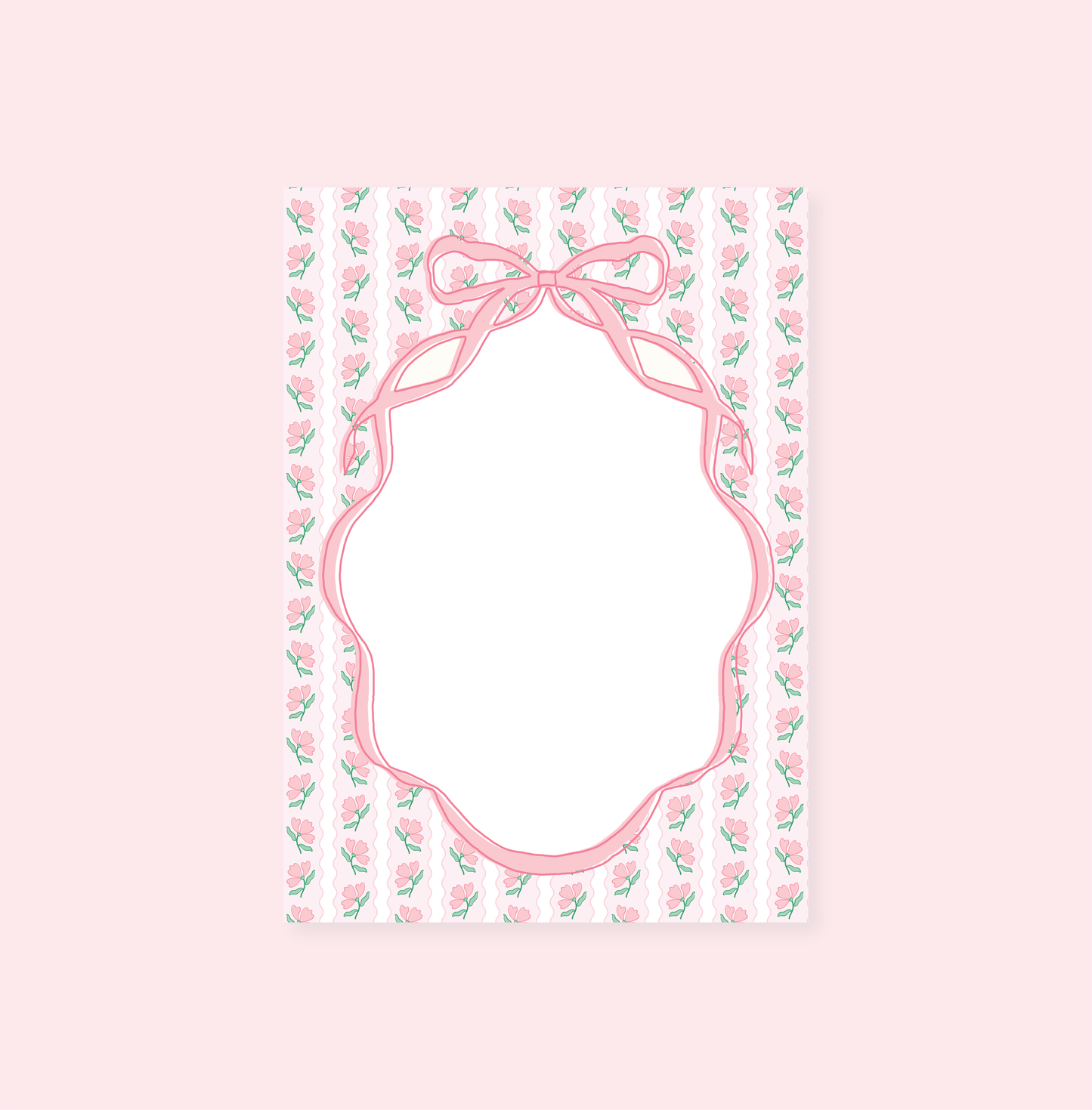 Pink Flower Ribbon Notepad