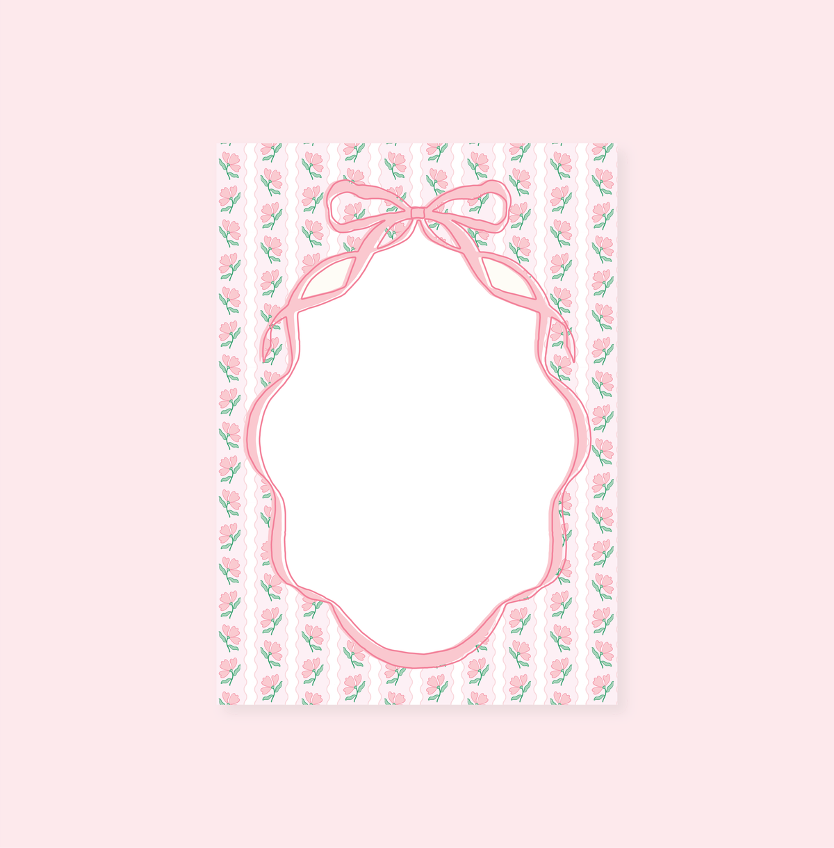 Pink Flower Ribbon Notepad