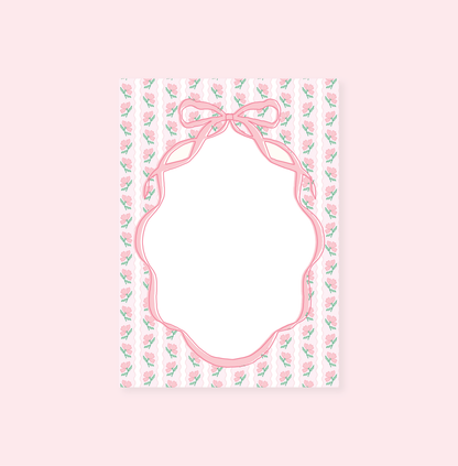 Pink Flower Ribbon Notepad