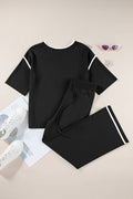 Contrast Trim Top And Pants Set